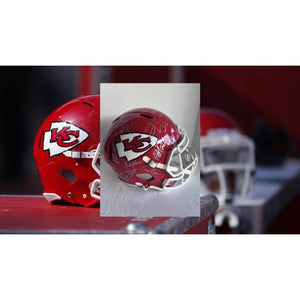 Kansas City Chiefs 2023 24 Super Bowl champions Riddell Speed authentic game model helmet 40 + sigs Patrick Mahomes Travis Kelce Andy Reid s