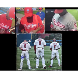 Shane Victorino Ryan Howard and Jimmy Rollins 8 by 10 signed photo