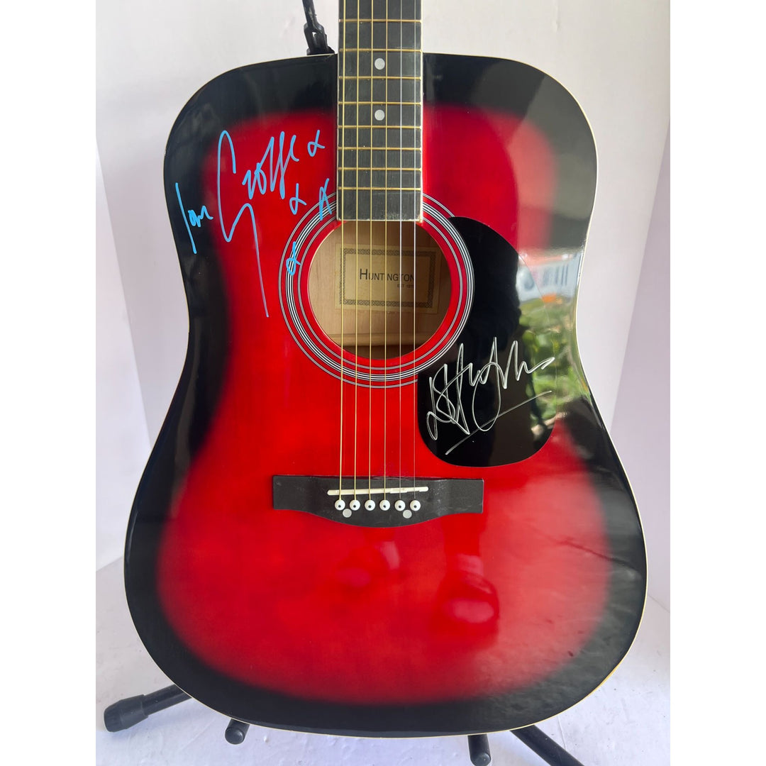 George Michael Elton John full size acoustic Huntington guitar sign with proof