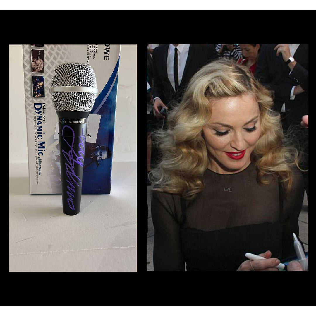 Madonna Ciccone microphone signed with proof