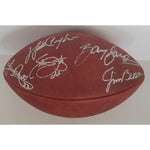 Load image into Gallery viewer, Walter Payton, Emmitt Smith, Tony Dorsett, Barry Sanders, Jim Brown, Pete Rozelle NFL game football signed with proof with free case
