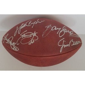 Walter Payton, Emmitt Smith, Tony Dorsett, Barry Sanders, Jim Brown, Pete Rozelle NFL game football signed with proof with free case