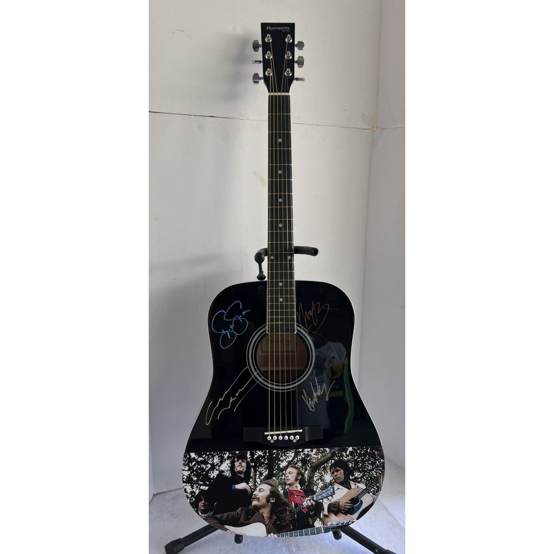 CSNY David Crosby Neil Young Graham Nash Stephen Stills full size acoustic guitar signed with proof