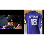 Load image into Gallery viewer, Justin Jefferson Minnesota Vikings size large youth jersey signed with proof
