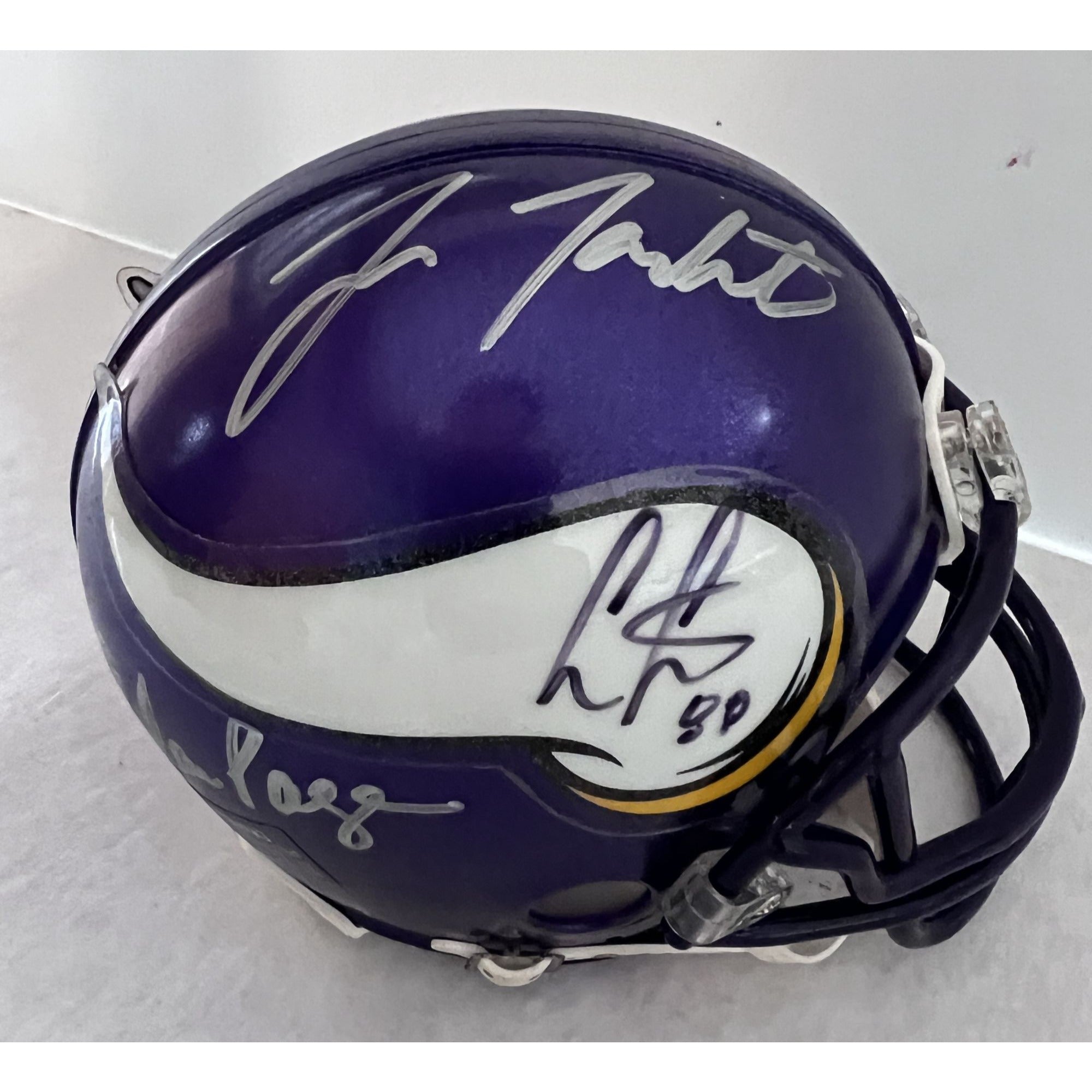 Minnesota Vikings Allen Page Chris Carter Fran Tarkenton mini helmet signed