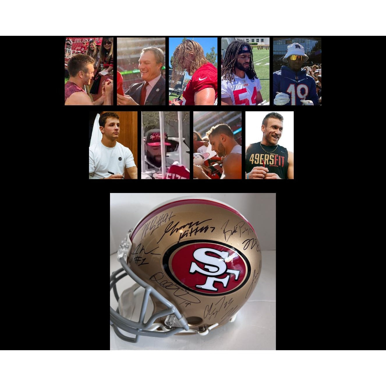 San Francisco 49ers Debo Samuel, Brock Purdy, George Kittles NFL Riddell Speed game model helmet signed with proof