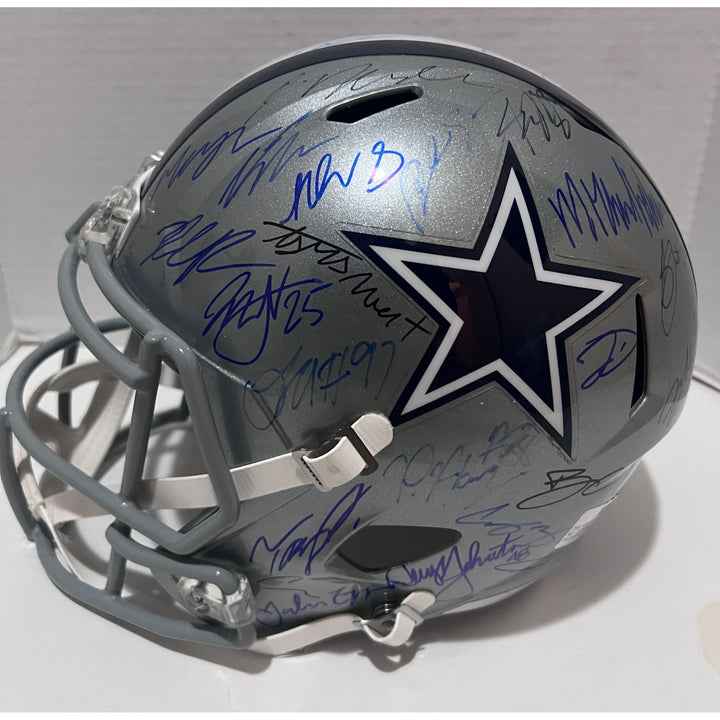 Dallas Cowboys 2023 Riddell speed full size helmet replica Dak Prescott Micah Parsons Tony Pollard Mike McCarthy 40 plus members of the2023