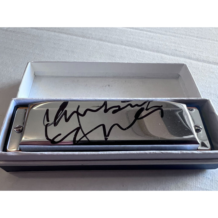 Chrissy Hynde harmonica signed with proof