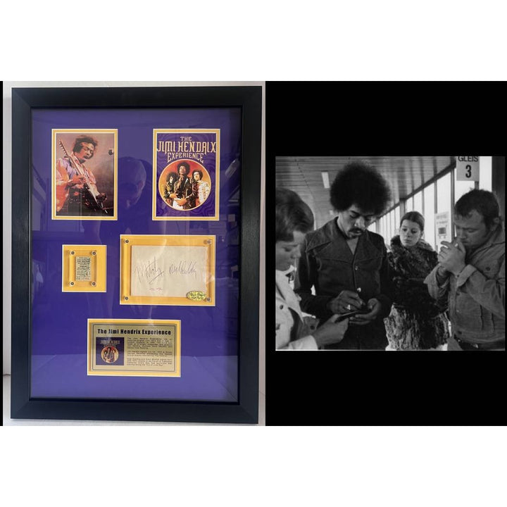 Jimi Hendrix Noel Redding Mitch Mitchell signed autograph book and concert ticket framed 20x27in with proof