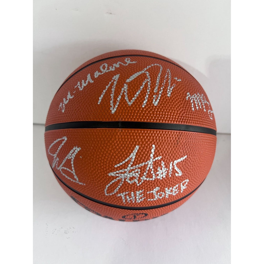 Nikola Jokic, Jamal Murray, Aaron Gordon, Michael Porter Jr, Mike Malone Denver Nuggets Spalding full size NBA basketball signed with proof