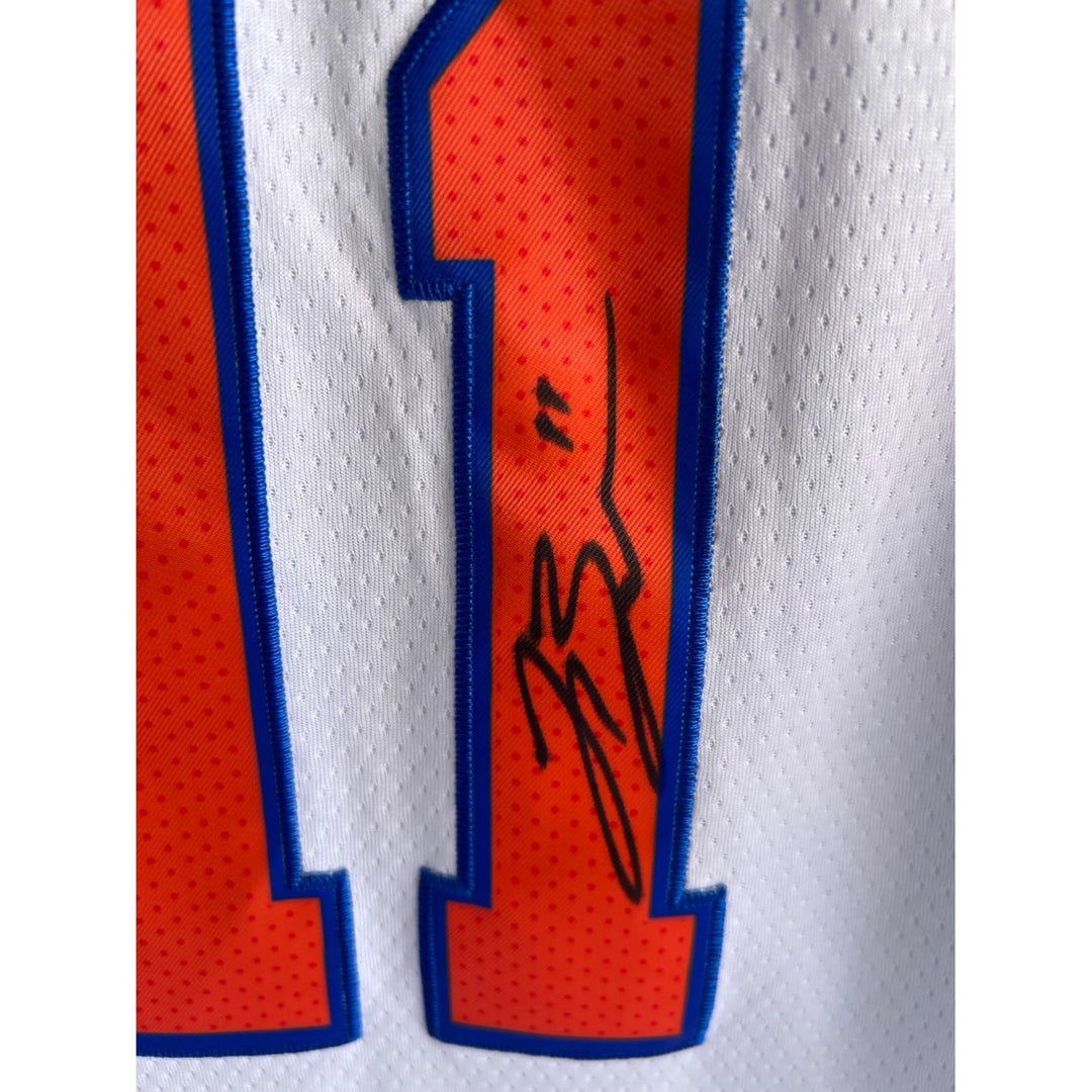 Jalen Bronson New York Knicks game model jersey size LG large signed with proof