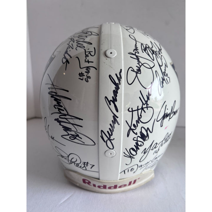 NFL MVPS Bart Starr Emmitt Smith Joe Montana John Elway Jim Brown 37 in all Riddell Pro vintage helmet signed with proof