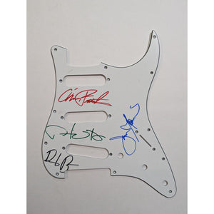 Talking Heads David Byrne, Chris Frantz, Jerry Harrison, Tina Weymouth   Fender Stratocaster electric guitar pickguard signed with proof