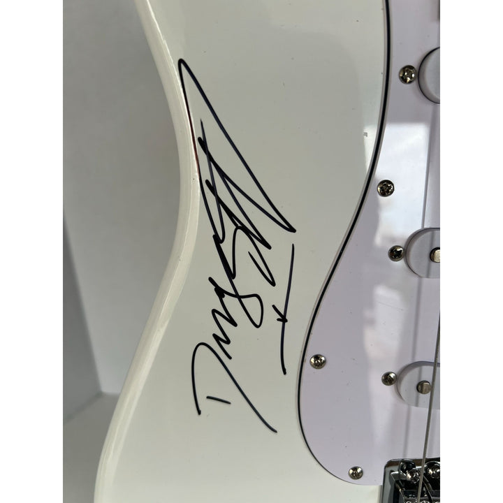 ZZ TOP Billy Gibbons, Dusty Hill, Frank Beard stratocaster electric guitar signed with proof
