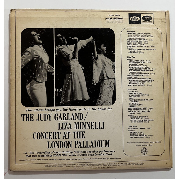 Judy Garland and Liza Minnelli live at the London Palladium original LP signed