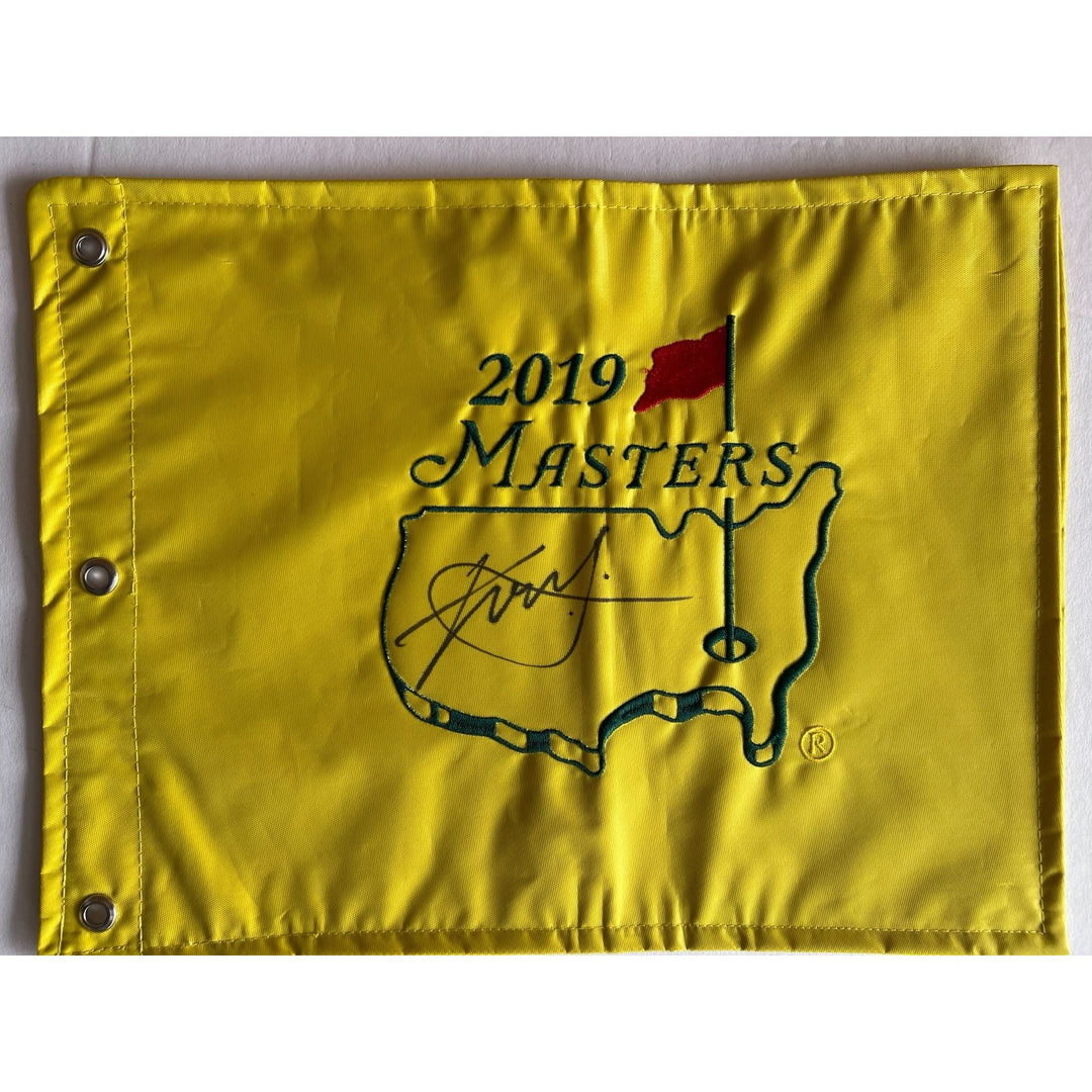 Xander Schauffele Masters  embroidered golf flag signed with proof