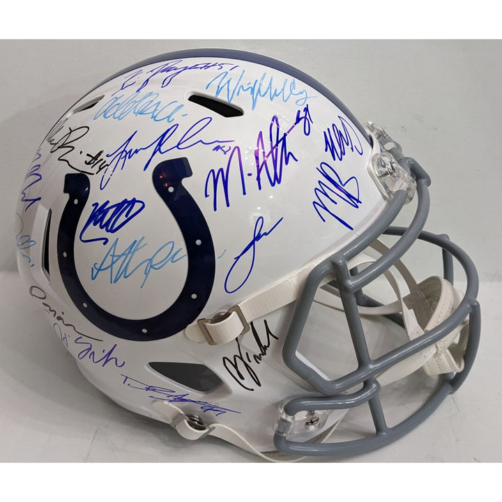 Jonathan Taylor Daniel Jones Indianapolis Colts 2025 (40) team Riddell speed full size helmet signed with proof