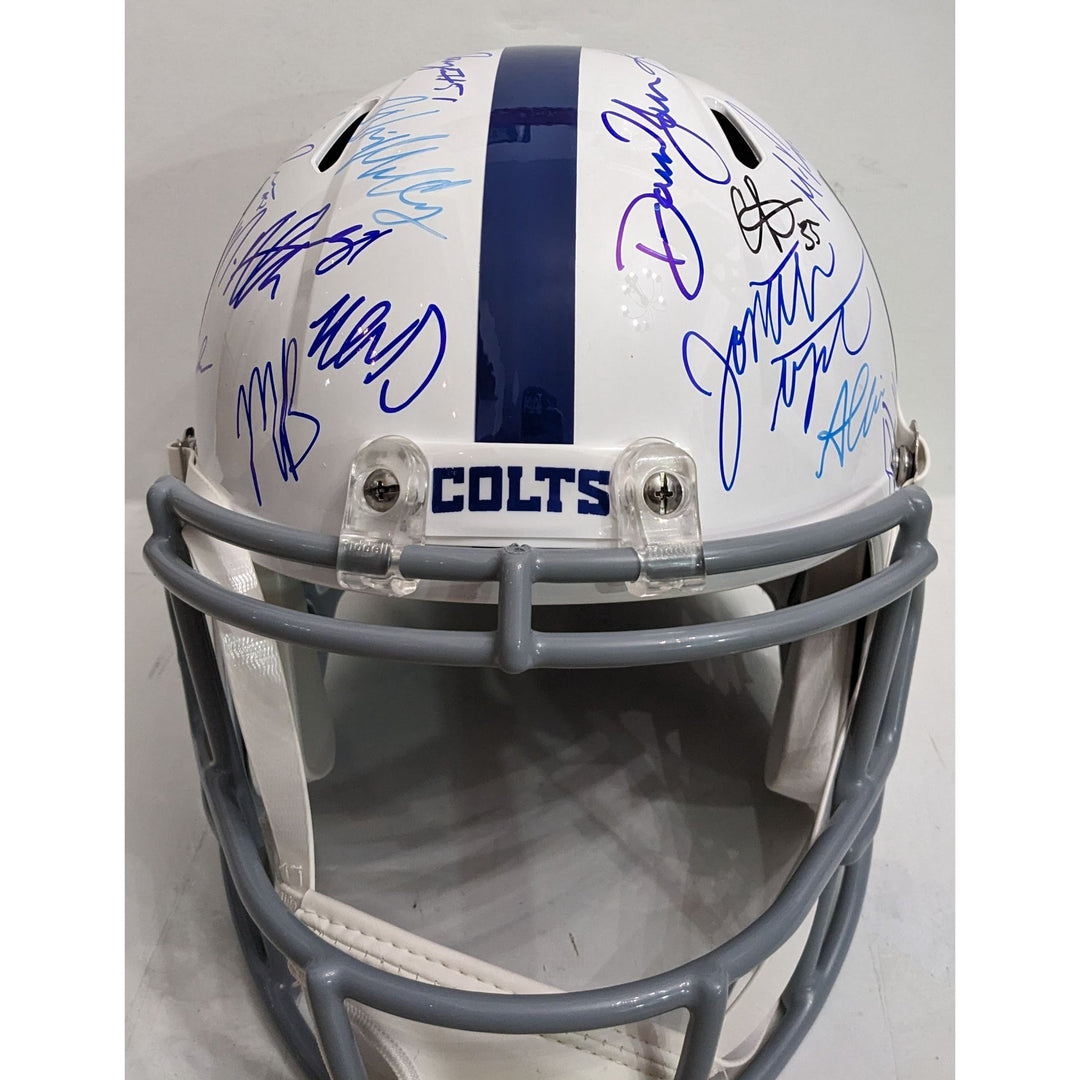 Jonathan Taylor Daniel Jones Indianapolis Colts 2025 (40) team Riddell speed full size helmet signed with proof