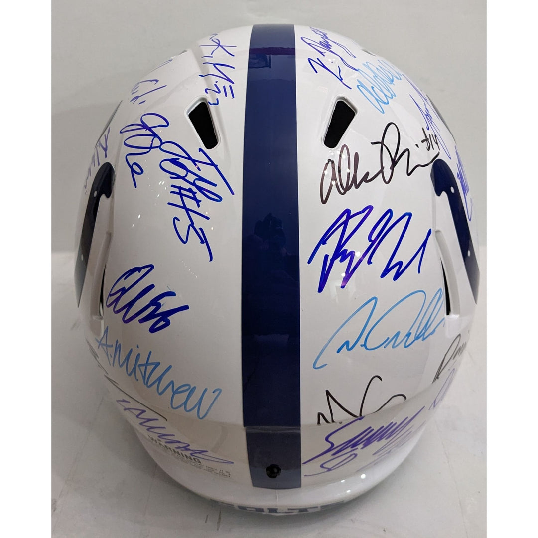 Jonathan Taylor Daniel Jones Indianapolis Colts 2025 (40) team Riddell speed full size helmet signed with proof