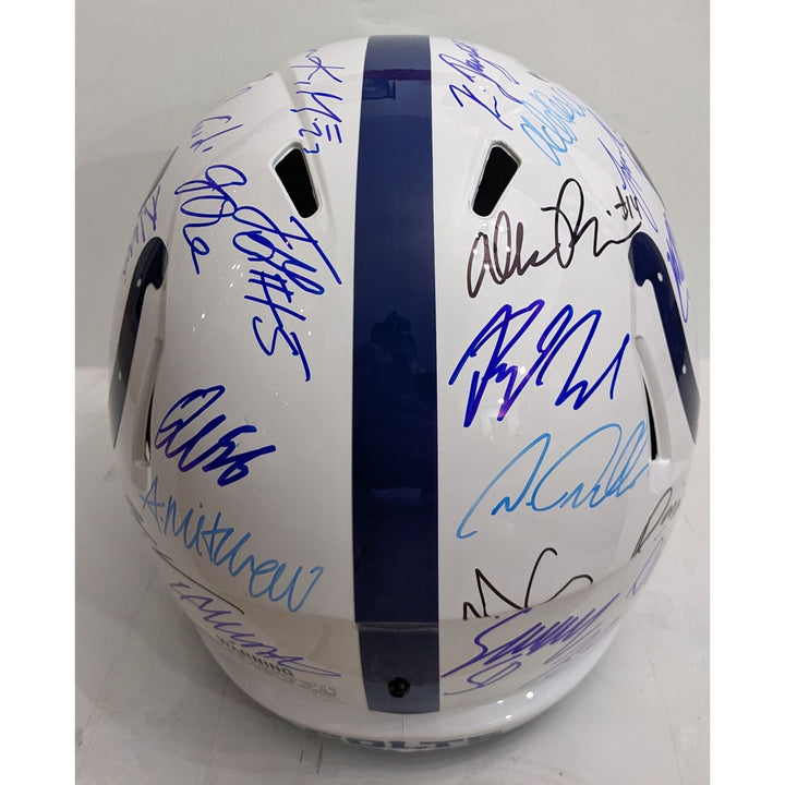 Jonathan Taylor Daniel Jones Indianapolis Colts 2025 (40) team Riddell speed full size helmet signed with proof