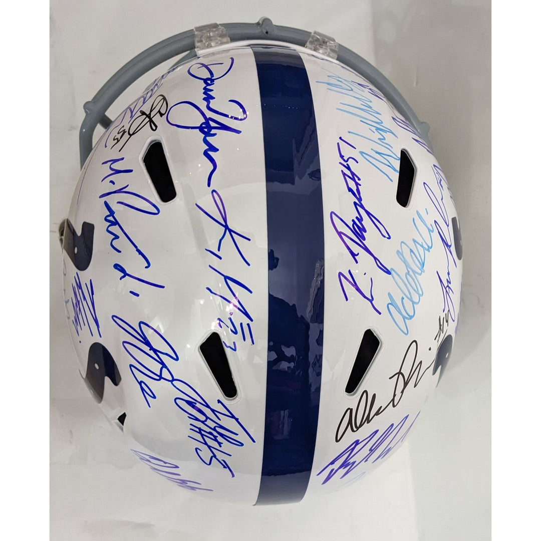 Jonathan Taylor Daniel Jones Indianapolis Colts 2025 (40) team Riddell speed full size helmet signed with proof