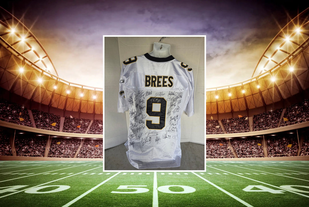 Drew Brees New Orleans Saints team signed jersey full view