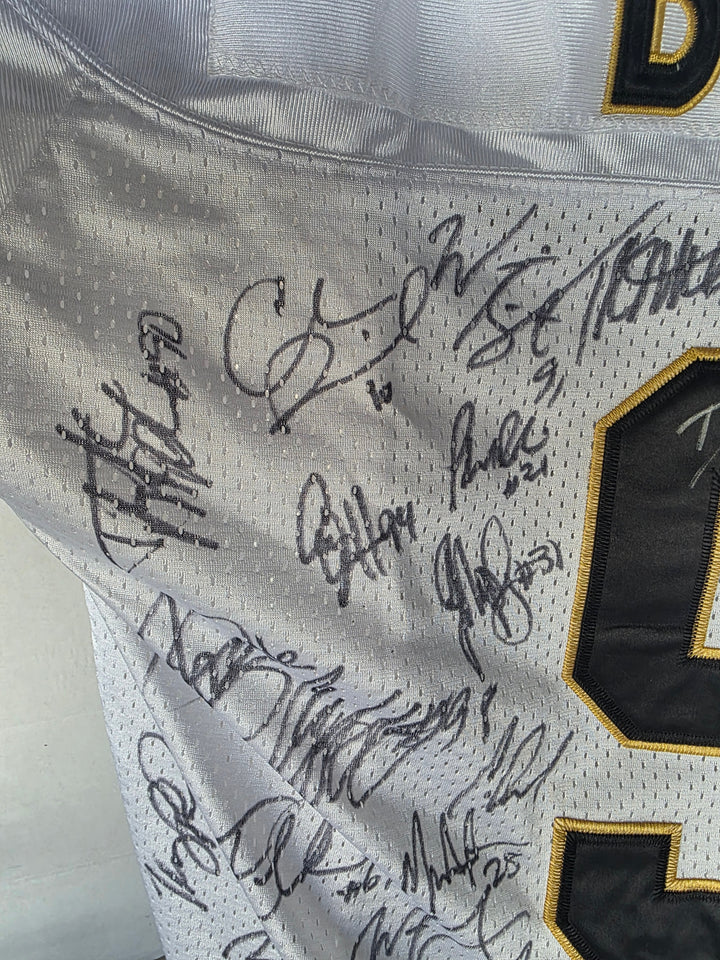 New Orleans Saints team signatures close-up 1