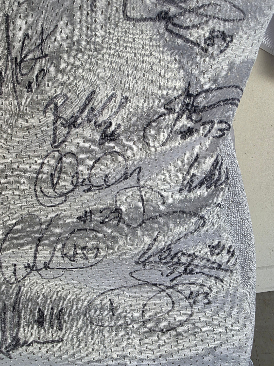 New Orleans Saints team signatures close-up 4