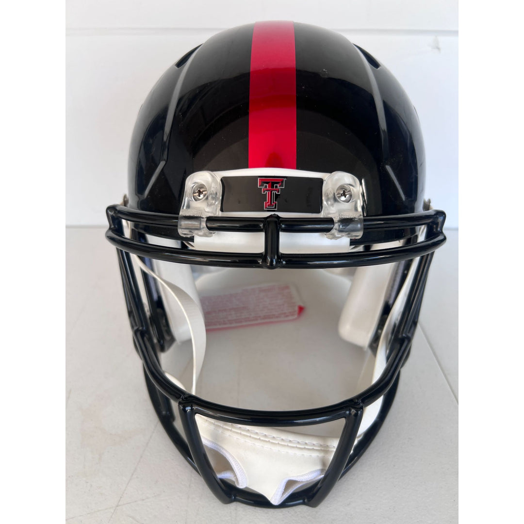 Patrick Mahomes Texas Tech game model helmet signed with proof.