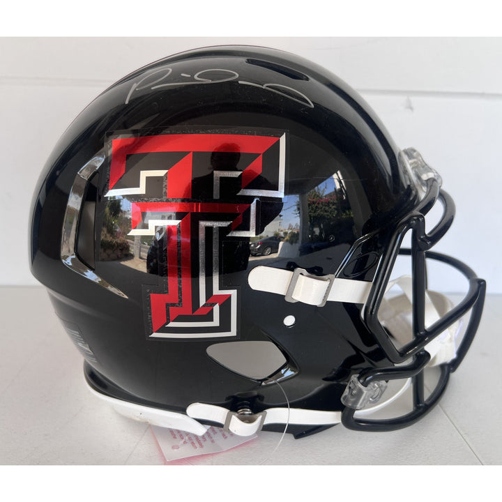 Patrick Mahomes Texas Tech game model helmet signed with proof.