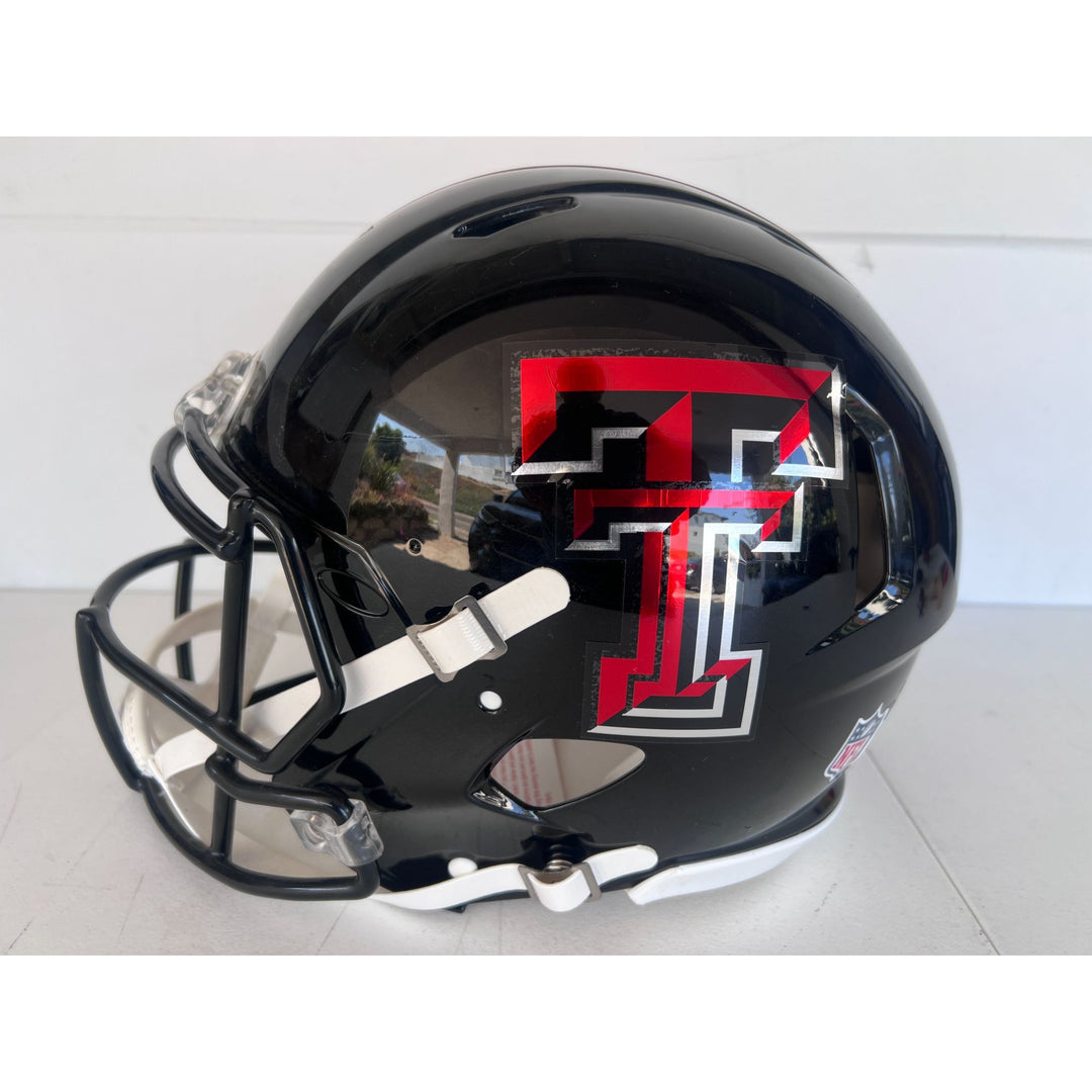Patrick Mahomes Texas Tech game model helmet signed with proof.