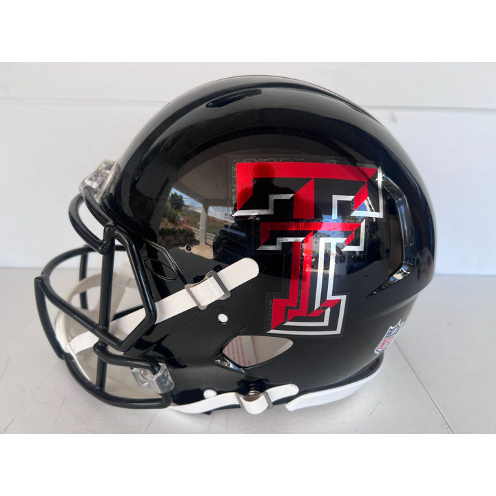 Patrick Mahomes Texas Tech game model helmet signed with proof.