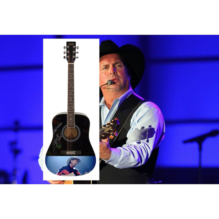 Garth Brooks full size acoustic guitar signed and inscribed with proof