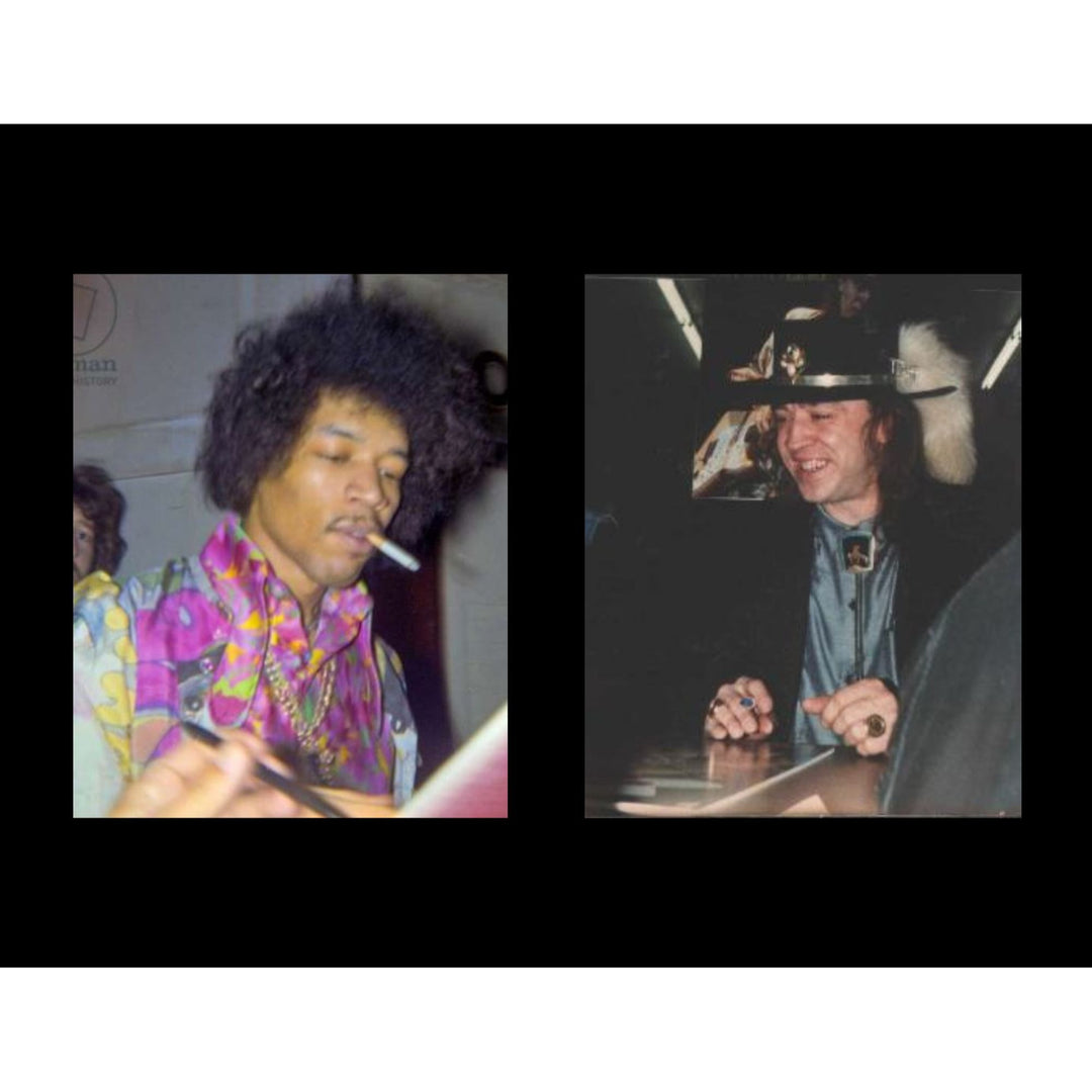 Stevie Ray Vaughan and Jimi Hendrix original concert tickets signed with proof and museum quality framing