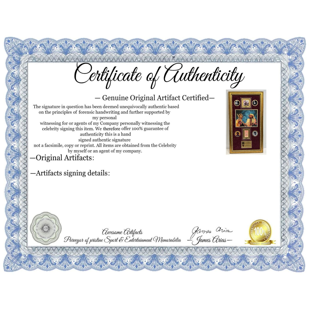 Stevie Ray Vaughan and Jimi Hendrix original concert tickets signed with proof and museum quality framing