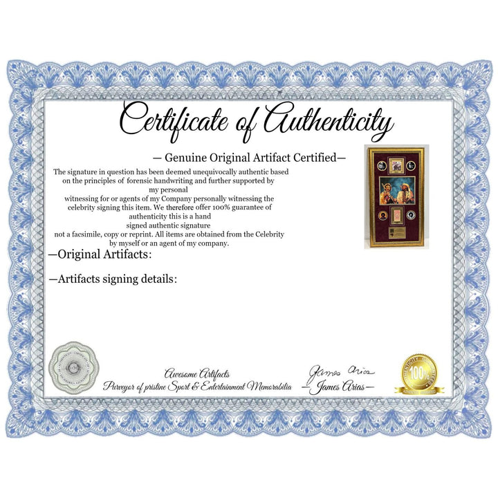 Stevie Ray Vaughan and Jimi Hendrix original concert tickets signed with proof and museum quality framing