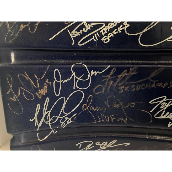 Dallas Cowboys Stadium seat signed by Roger Staubach Emmitt Smith Troy Aikman Tony Dorsett Jerry Jones Jimmy Johnson 20 Dallas Cowboy Legend