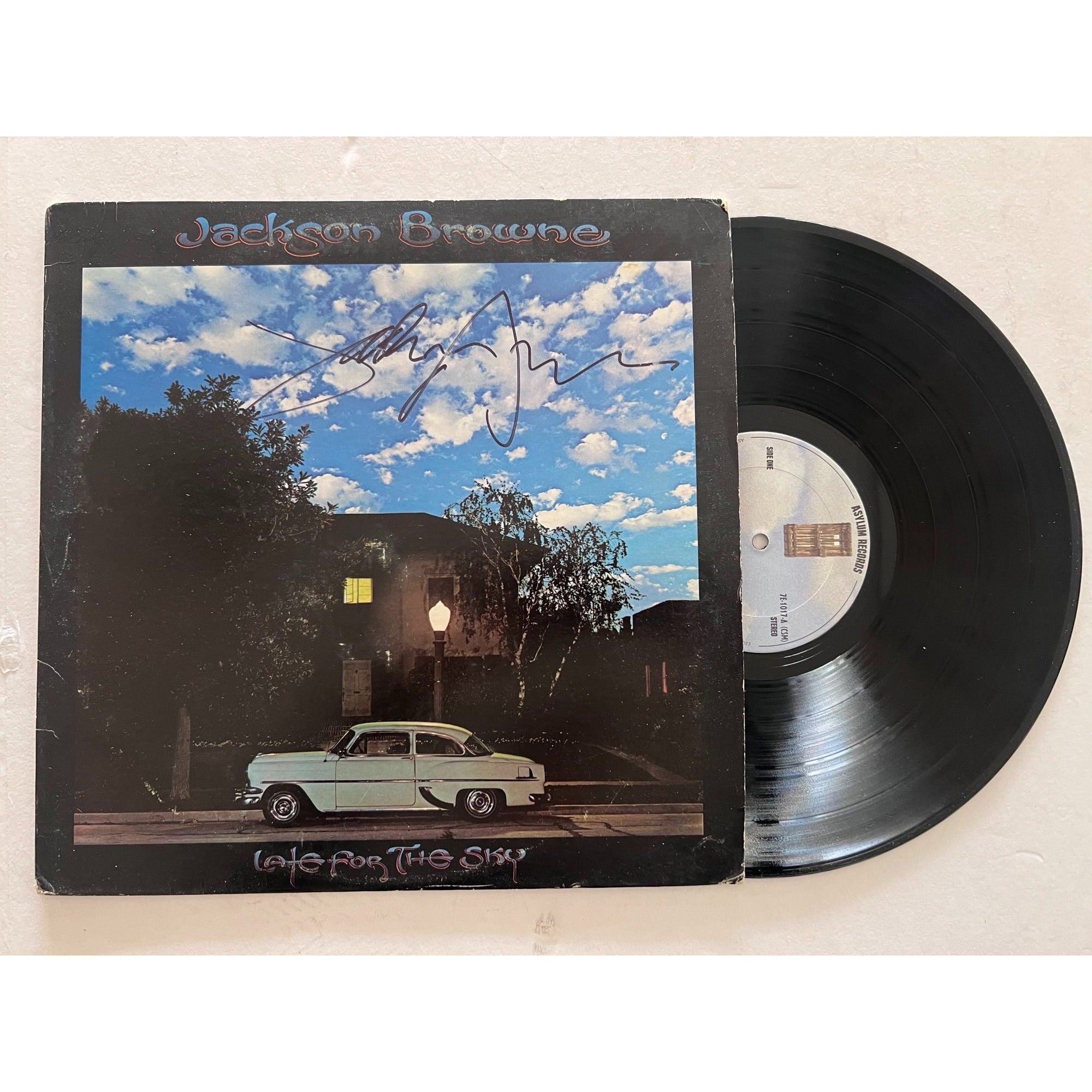 Jackson Browne Late for the Sky original LP signed with proof