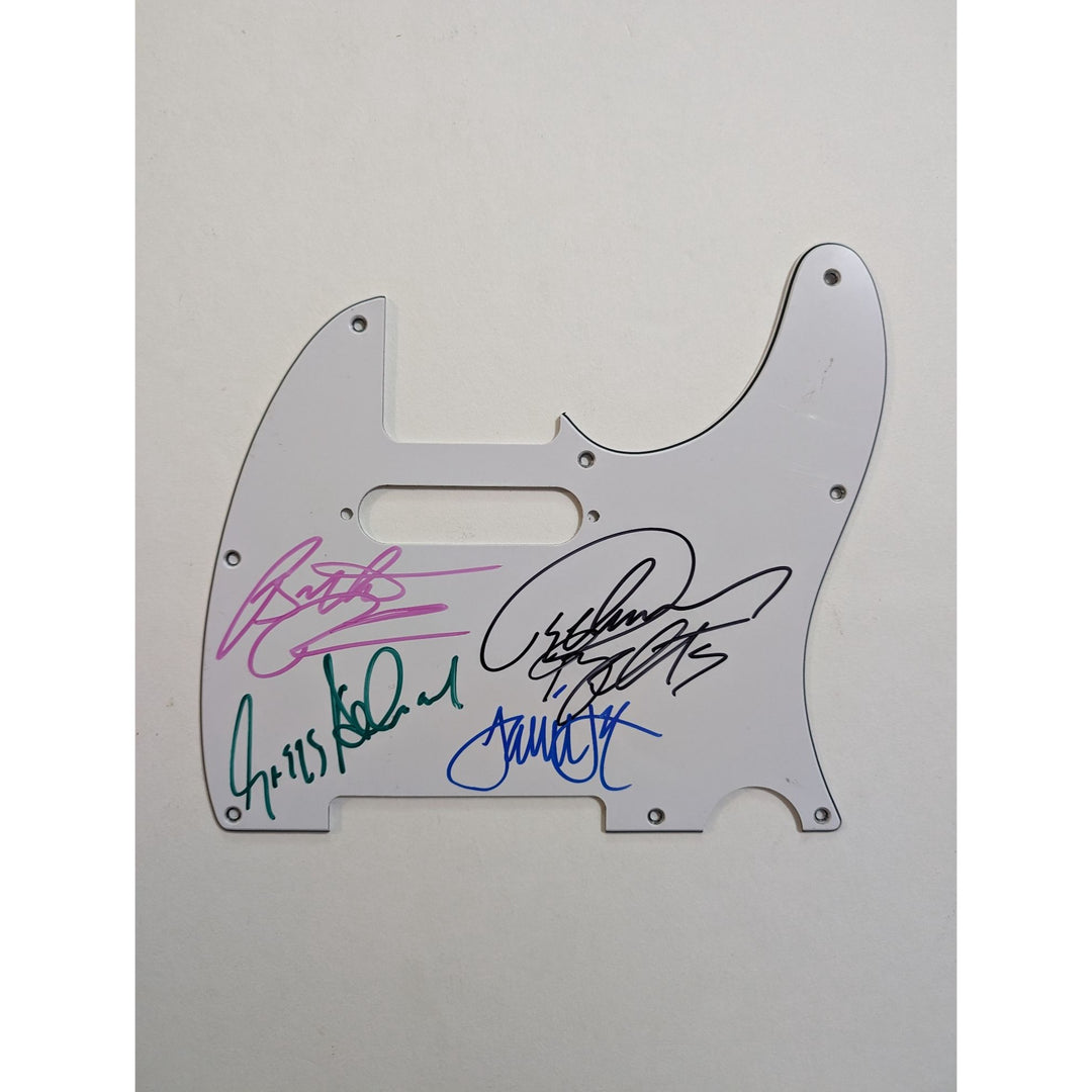 The Allman Brothers telecaster electric guitar pickguard signed with proof