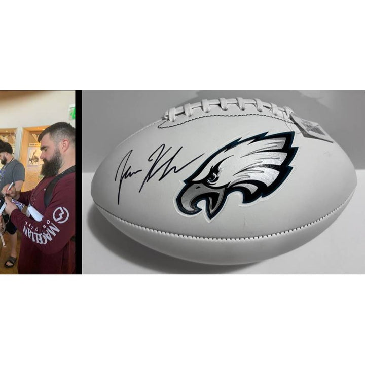 Philadelphia Eagles Jason Kelce future NFL Hall of Famer full size football signed with proof