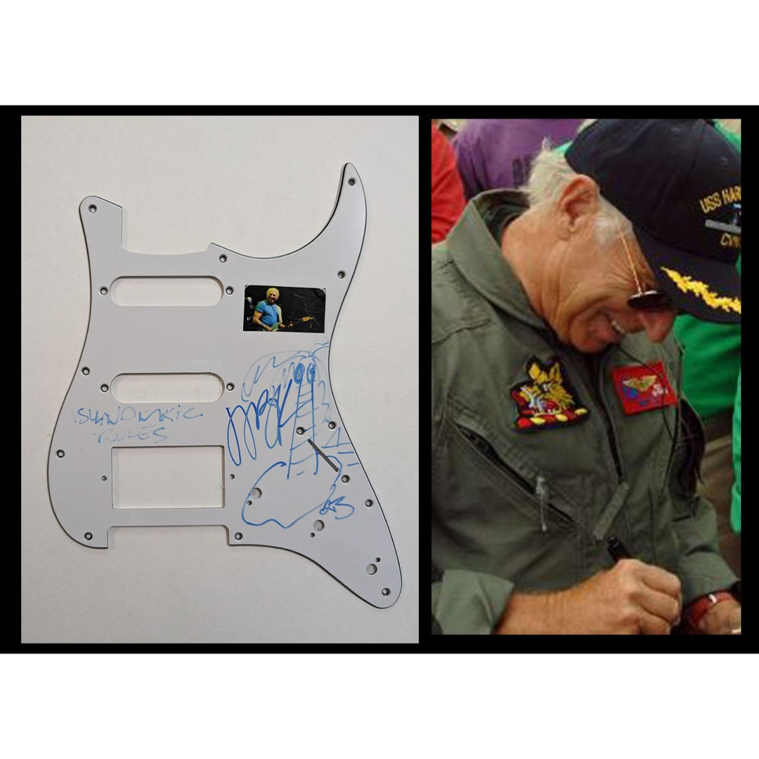 Jimmy Buffett  Stratocaster electric guitar pickguard signed with proof