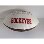 Load image into Gallery viewer, Ohio State Buckeyes Heisman Trophy award winners Archie Griffin Eddie George Troy Smith full size football signed
