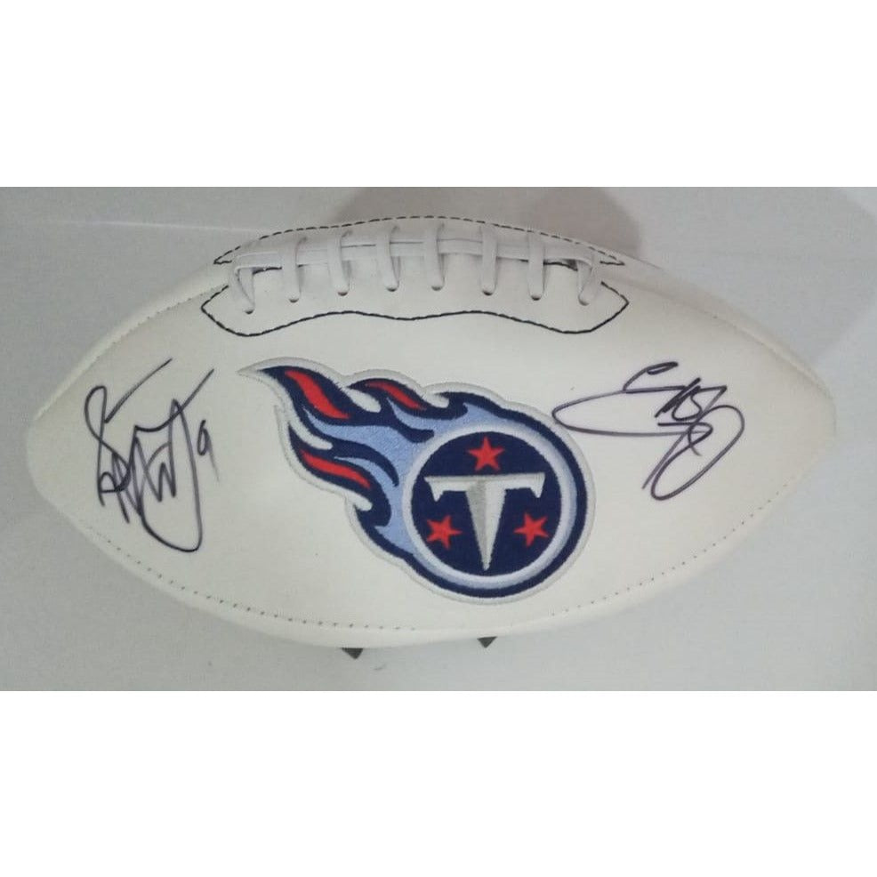 Eddie George Signed Football NFL Game ball Tennessee Titans Wilson HOF  Fanatics