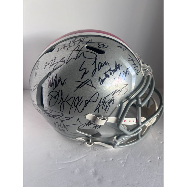 Ohio State Buckeyes national champions team signed helmet Ezekiel Elliott Nick Bosa 35 Plus signatures