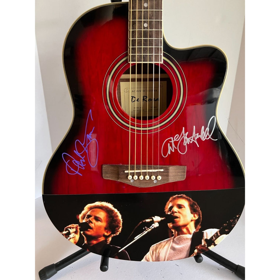 Paul Simon and Art Garfunkel 39" one of a kind acoustic guitar signed with proof