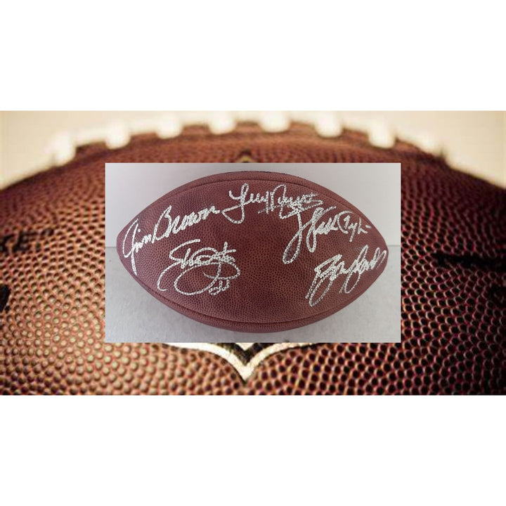 Walter Payton Jim Brown Tony Dorsett Emmitt Smith Barry Sanders NFL game football signed with proof