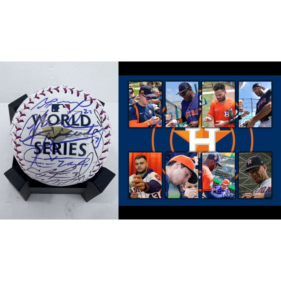 Houston Astros 2022 World Series champions team signed baseball Jose Altuve Justin Verlander Dusty Baker Alex Bregman Jeremy Pena