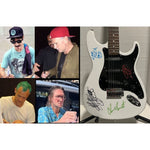 Load image into Gallery viewer, Red Hot Chili Peppers Anthony Kiedis Chad Smith Flea full size electric guitar signed with proof
