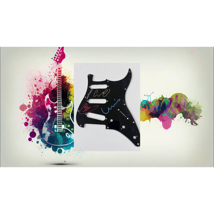 Chris Martin Coldplay electric guitar pickguard signed with proof