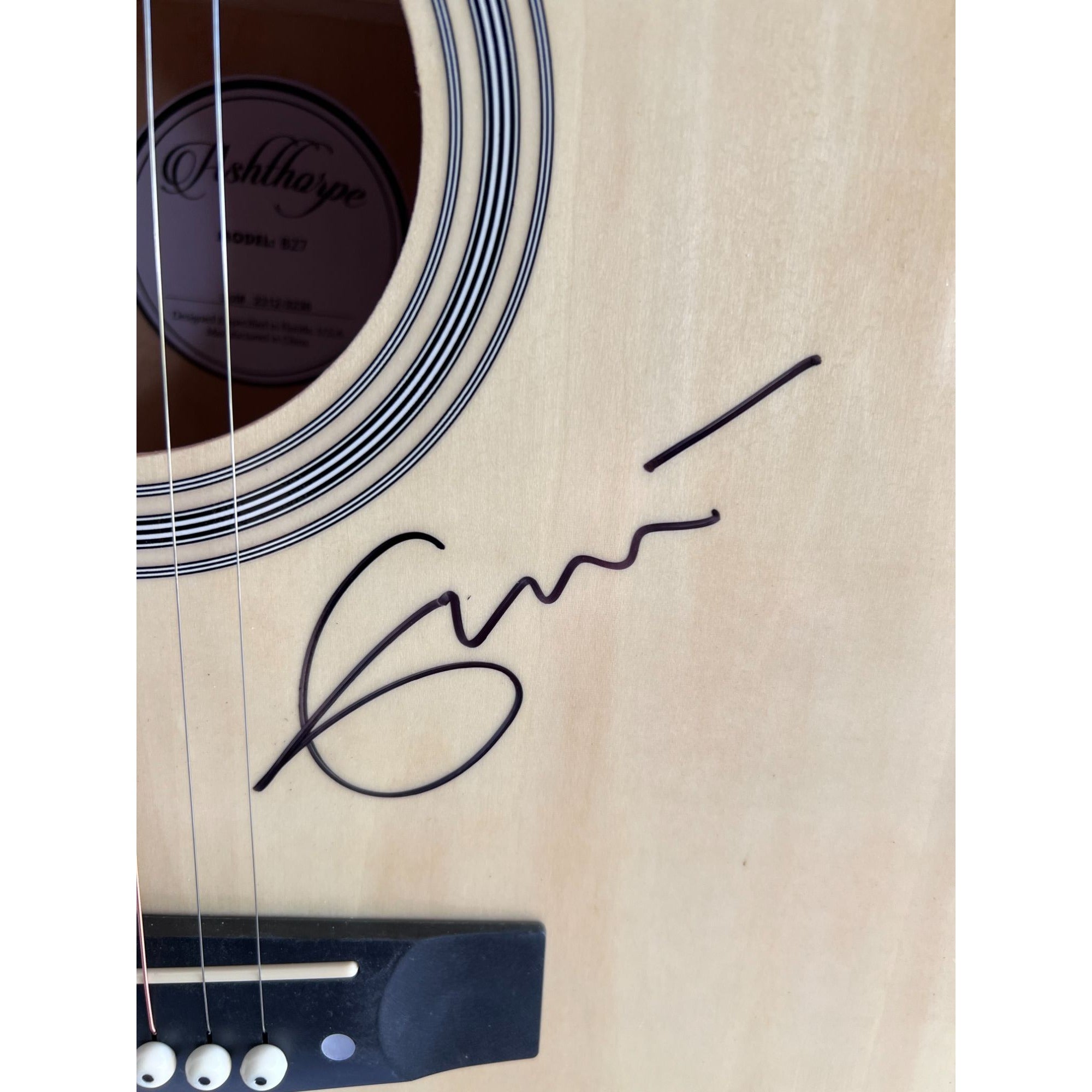 Eric Clapton Jack Bruce Ginger Baker "Cream" full size Ashharpe acoustic guitar signed with proof